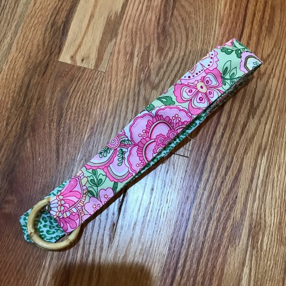 Vera Bradley Pink & Green Floral Fabric Belt